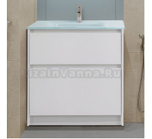 Тумба с раковиной BelBagno Kraft 80 напольная, bianco opaco, раковина BB810/465-LV-VTR-BL