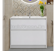 Тумба с раковиной BelBagno Kraft 100 напольная, bianco opaco, раковина LOV-1000-LVB