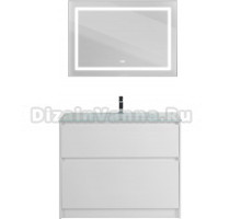 Мебель для ванной BelBagno Kraft 100 напольная, bianco opaco, раковина BB1010/465-LV-VTR-BL