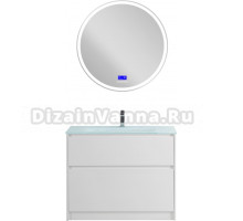 Мебель для ванной BelBagno Kraft 100 напольная, bianco opaco, раковина BB1010/465-LV-VTR-BO