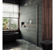 Душевая перегородка Maybahglass MGD-731-5ш 79 см, профиль хром матовый, стекло сатин