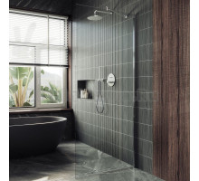 Душевая перегородка Maybahglass MGD-689-5ш 89 см, профиль хром матовый, стекло прозрачное