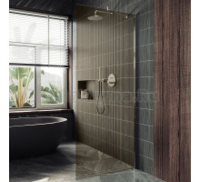 Душевая перегородка Maybahglass MGD-691-5ш 89 см, профиль хром матовый, стекло бронза