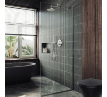 Душевая перегородка Maybahglass MGD-689-5у 89 см, профиль хром матовый, стекло прозрачное