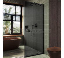 Душевая перегородка Maybahglass MGD-693-6у 89 см, профиль черный, стекло графит