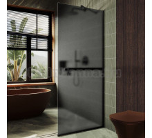 Душевая перегородка Maybahglass MGD-736-6у 89 см, профиль черный, стекло графит матовое