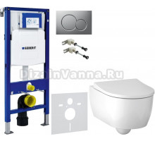 Комплект Унитаз подвесной Geberit iCon 500.784.01.1 с сиденьем и быстросъемной крышкой с микролифтом + Крепления Duofix 111.815.00.1 к стене + Шумоизоляция + Инсталляция UP 320 111.300.00.5 + Кнопка Sigma 01 115.770.JQ.5 лакированная, матовый хром