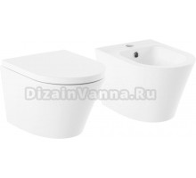 Комплект Унитаз подвесной Lavinia Boho Biore Compacto Rimless 3304101C-33290420 безободковый, с микролифтом + Биде подвесное 33040060