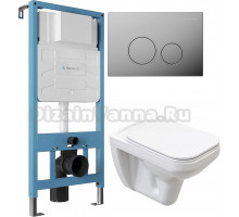 Комплект Унитаз подвесной STWORKI Дублин SETK3504-0605-001-1-6000 с микролифтом + Инсталляция Aqueduto Tecnica TEC01 + Кнопка Circulo CIR0100 хром