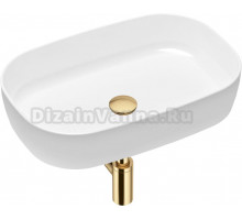 Раковина Lavinia Boho Bathroom Sink Slim 21520064 с сифоном и донным клапаном, золото