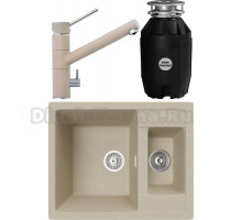 Комплект Мойка кухонная TopZero Madonna 15.500 15-08 Jasmine + Смеситель Leonardo jasmine 08 + Измельчитель Bone Crusher BC 810-AS