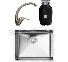 Комплект Мойка кухонная TopZero TZ RS 500 нержавеющая сталь + Смеситель WIX 202 нержавеющая сталь + Измельчитель Bone Crusher BC 810-AS