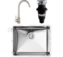 Комплект Мойка кухонная TopZero TZ RS 500 нержавеющая сталь + Смеситель WIX 205 INOX нержавеющая сталь + Измельчитель Bone Crusher BC 810-SL Slim Line