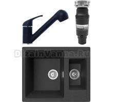 Комплект Мойка кухонная TopZero Madonna 615.500 15-40 Galaxy + Смеситель Bruce galaxy 40 + Измельчитель Bone Crusher BC 910-SL-Slim Line