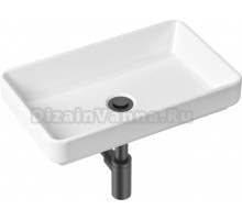 Раковина Lavinia Boho Bathroom Sink Slim 21520115 с сифоном и донным клапаном, черный матовый