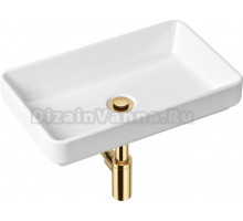 Раковина Lavinia Boho Bathroom Sink Slim 21520117 с сифоном и донным клапаном, золото