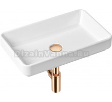 Раковина Lavinia Boho Bathroom Sink Slim 21520120 с сифоном и донным клапаном, розовое золото