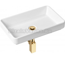 Раковина Lavinia Boho Bathroom Sink Slim 21520127 с сифоном и донным клапаном, золото