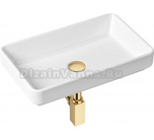 Раковина Lavinia Boho Bathroom Sink Slim 21520128 с сифоном и донным клапаном, золото