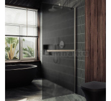 Душевая перегородка Maybahglass MGD-736-5ш 89 см, профиль хром матовый, стекло графит матовое