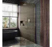 Душевая перегородка Maybahglass MGD-678-5ш 109 см, профиль хром матовый, стекло бронза