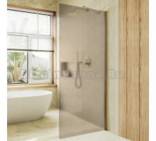 Душевая перегородка Maybahglass MGD-679-3ш 109 см, профиль золото, стекло бронза матовое