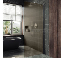 Душевая перегородка Maybahglass MGD-679-5ш 109 см, профиль хром матовый, стекло бронза матовое