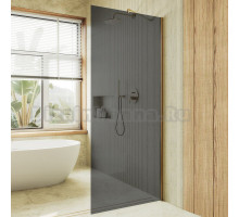 Душевая перегородка Maybahglass MGD-681-3ш 109 см, профиль золото, стекло графит