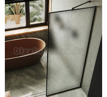 Душевая перегородка Maybahglass MGD-827-6 79 см, профиль черный, стекло сатин