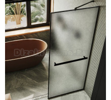 Душевая перегородка Maybahglass MGD-863-6 69 см, профиль черный, стекло сатин