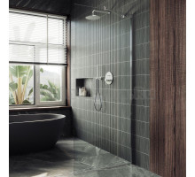 Душевая перегородка Maybahglass MGD-701-5ш 69 см, профиль хром матовый, стекло прозрачное