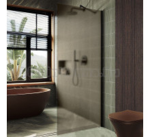 Душевая перегородка Maybahglass MGD-703-6ш 69 см, профиль черный, стекло бронза матовое