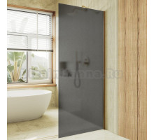Душевая перегородка Maybahglass MGD-704-3ш 69 см, профиль золото, стекло графит матовое