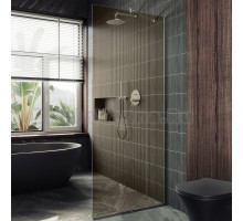 Душевая перегородка Maybahglass MGD-702-5у 69 см, профиль хром матовый, стекло бронза