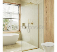 Душевая перегородка Maybahglass MGD-706-3у 69 см, профиль золото, стекло сатин