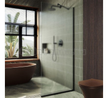 Душевая перегородка Maybahglass MGD-706-6у 69 см, профиль черный, стекло сатин