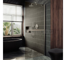 Душевая перегородка Maybahglass MGD-721-5ш 69 см, профиль хром матовый, стекло бронза
