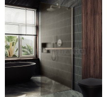 Душевая перегородка Maybahglass MGD-722-5ш 69 см, профиль хром матовый, стекло бронза матовое