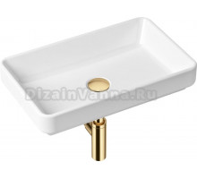 Раковина Lavinia Boho Bathroom Sink Slim 21520148 с сифоном и донным клапаном, золото