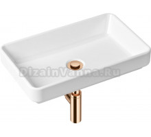 Раковина Lavinia Boho Bathroom Sink Slim 21520149 с сифоном и донным клапаном, розовое золото