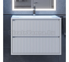 Тумба с раковиной Uperwood Next 70 подвесная, белая, 2 ящика