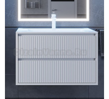 Тумба с раковиной Uperwood Next 80 подвесная, белая, 2 ящика