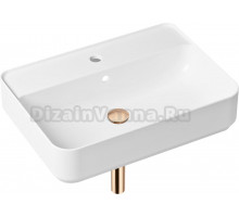 Раковина Lavinia Boho Bathroom Sink Slim 21520356 с сифоном и донным клапаном, розовое золото