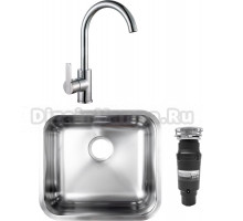 Комплект Мойка кухонная Grandex Aqua Select + Смеситель Alveus Tonia + Измельчитель Bone Crusher BC 910-SL-Slim Line
