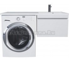 Тумба с раковиной Uperwood Magenta 50 R под стиральную машину, подвесная, белая, с ящиком