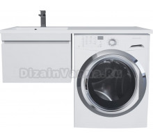 Тумба с раковиной Uperwood Magenta 60 L под стиральную машину, подвесная, белая, с ящиком