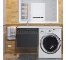 Мебель для ванной Uperwood Magenta 50 L под стиральную машину, подвесная, черная, с ящиком
