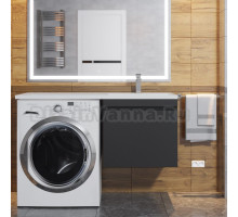 Мебель для ванной Uperwood Magenta 50 R под стиральную машину, подвесная, черная, с ящиком