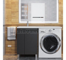 Мебель для ванной Uperwood Magenta 50 L под стиральную машину, напольная, черная, с дверцами