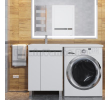 Мебель для ванной Uperwood Magenta 60 L под стиральную машину, напольная, белая, графит, с дверцами